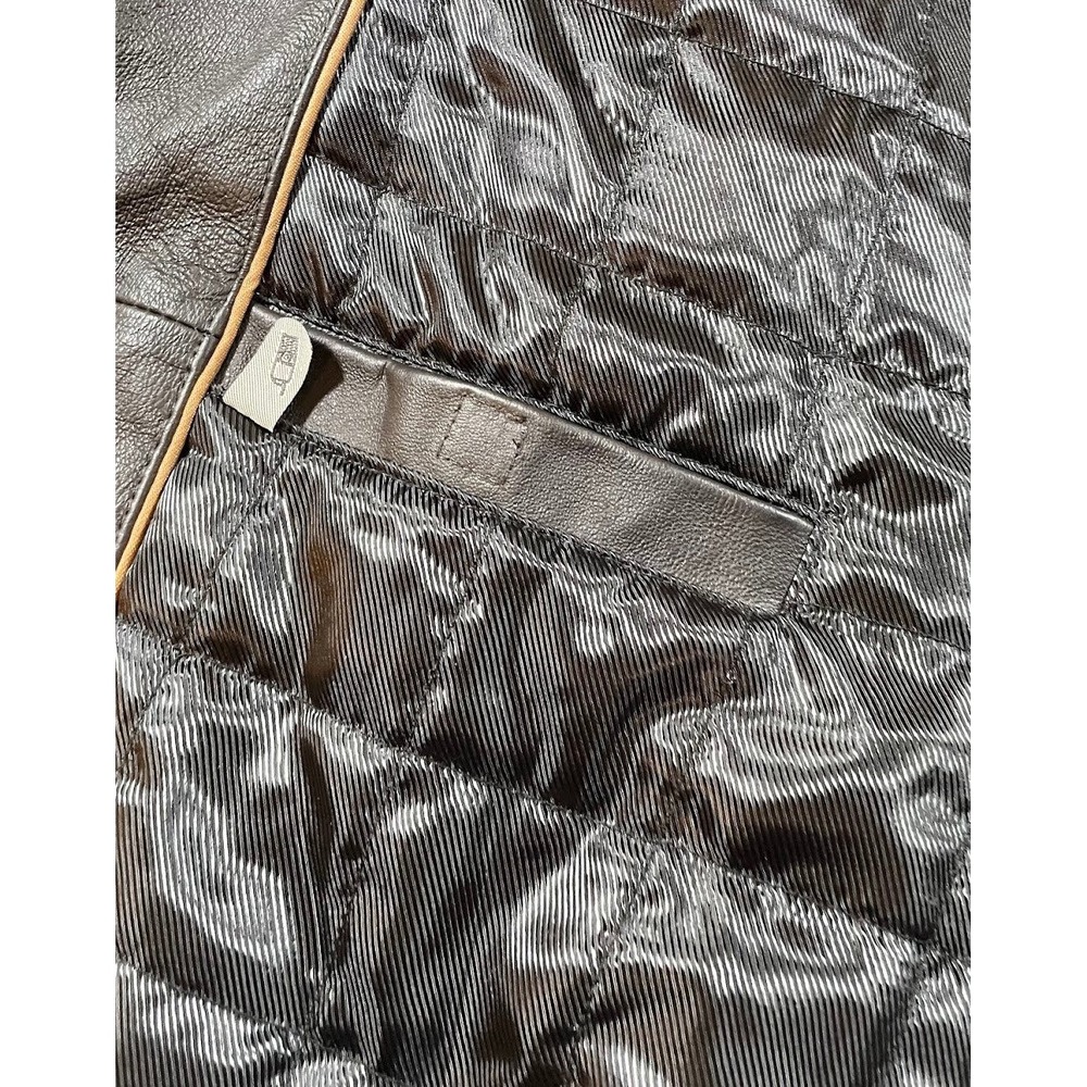 St. John's Bay Black Leather Jacket, Large - Picture 8 of 13